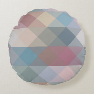 colorful pastel geometric round cushion