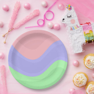 Colorful Pastel Party Paper Plate