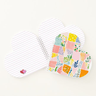Colorful Pastel Patchwork Preppy Notebook