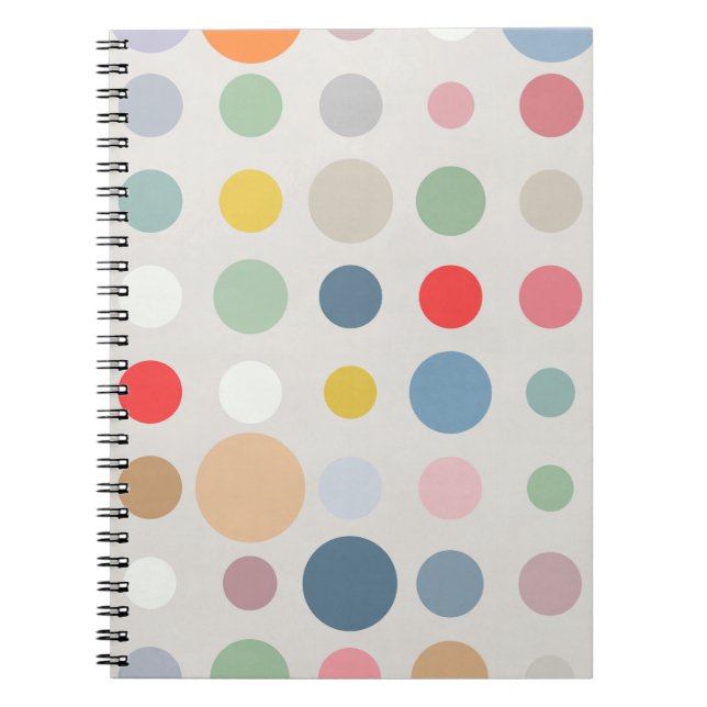 Colorful Pastel Polka Dot Pattern Art Notebook (Front)