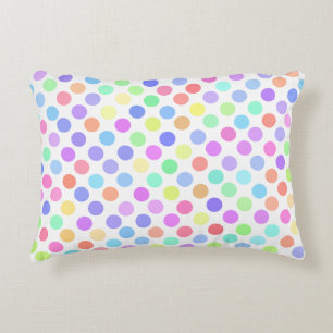 colorful pastel polka dots decorative cushion