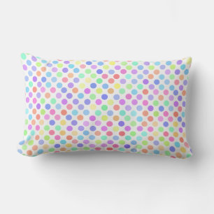 colorful pastel polka dots lumbar cushion
