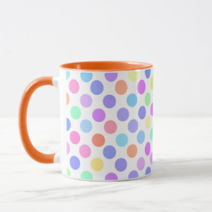 colorful pastel polka dots mug