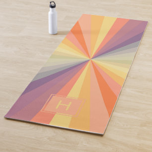 Colorful Pastel Rainbow Monogram Yoga Mat