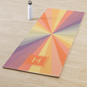 Colorful Pastel Rainbow Monogram Yoga Mat
