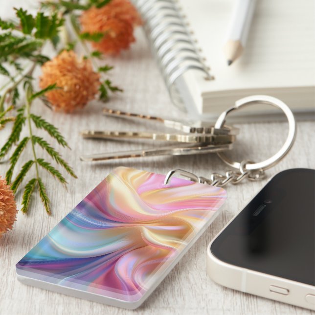 Colorful Pastel Silk Key Ring (Front Right)