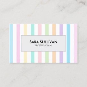 Colorful Pastel Stripes Business Card