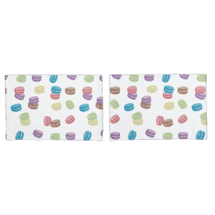 Colorful Pastel Watercolor French Macarons  Pillowcase