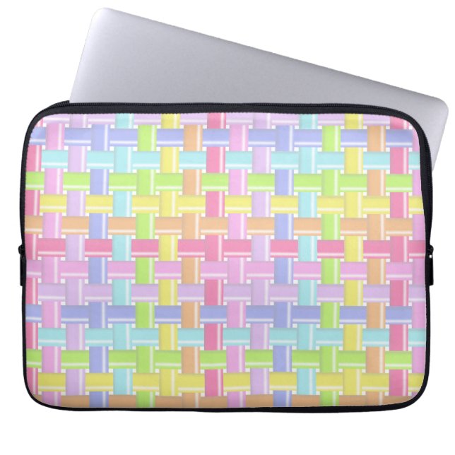 COLORFUL PASTEL WEAVE PATTERN LAPTOP SLEEVE (Front)