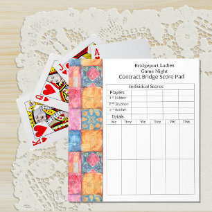 Colorful Patchwork Bridge Score Notepad