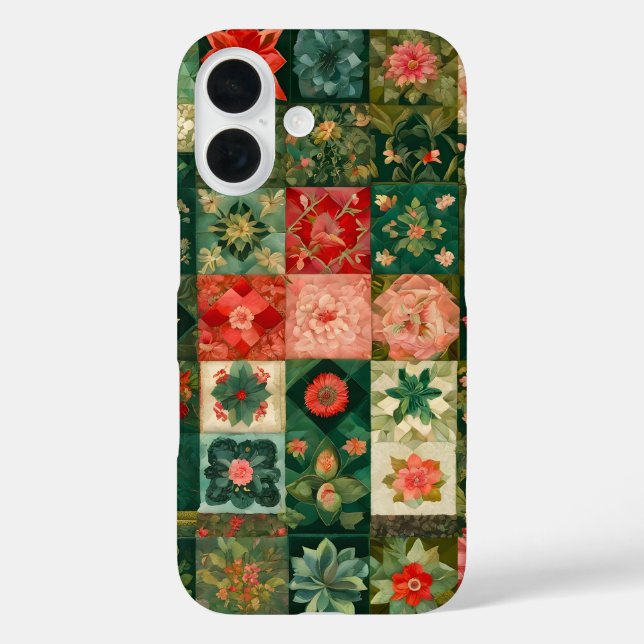 Colorful Patchwork Quilt Art iPhone Case (Back)