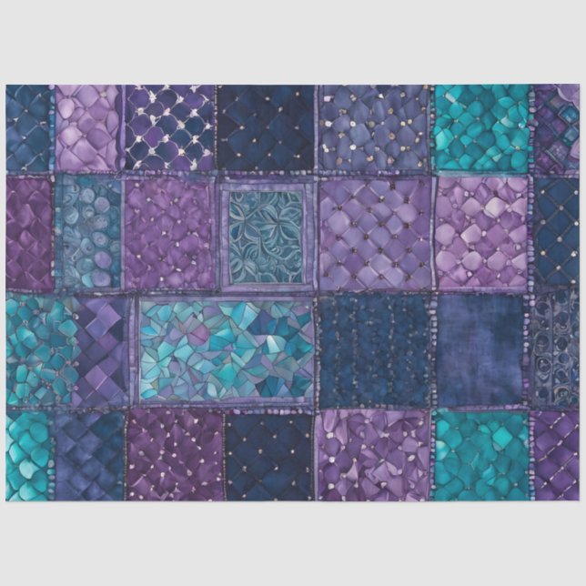 Colorful Patchwork Quilt Art Tissue Paper (Front)