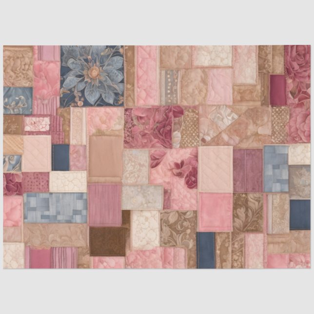 Colorful Patchwork Quilt Art Tissue Paper (Front)