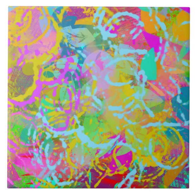 Colorful patter 4 ceramic tile (Front)