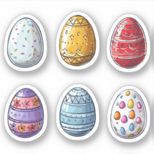 Colorful Patterned Easter Egg Set