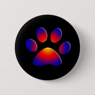 COLORFUL PAW 6 CM ROUND BADGE
