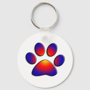 COLORFUL PAW KEY RING