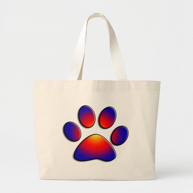 COLORFUL PAW LARGE TOTE BAG (Front)