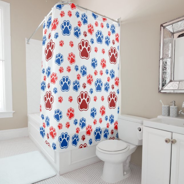 Colorful Paw Print - Best Dog Mom Gift Shower Curtain (In Situ)