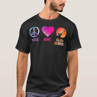 Colorful Peace Lover Glass Blowing For Glassblower T-Shirt
