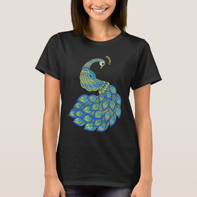 Colorful Peacock T-Shirt (Front)