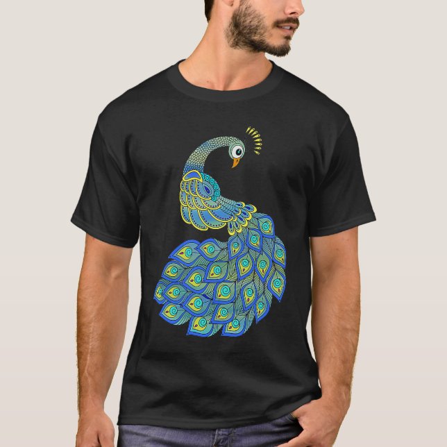Colorful Peacock T-Shirt (Front)