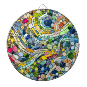 Colorful Pebbles Mosaic Art Dartboard