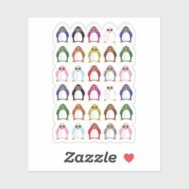 Colorful Penguin Pattern Cute Kawaii Fun (Sheet)