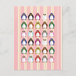 Colorful Penguin Pattern – Fun Rainbow Animal Postcard