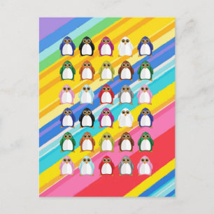 Colorful Penguin Pattern – Fun Rainbow Animal Postcard