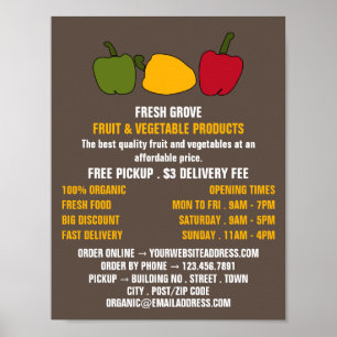 Colorful Peppers, Greengrocers Advertising Poster