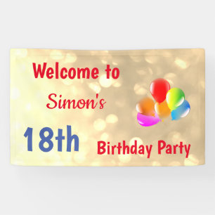 Colorful Personalised 18th Birthday Banner