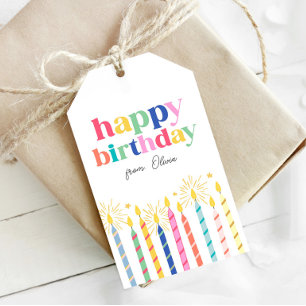 Colorful Personalized Birthday Gift Tag
