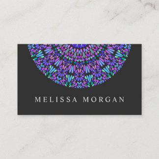 Colorful Petal Mosaic Mandala Business Card