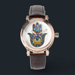 Colorful Petals Leaves Hamsa Sapphire Third Eye Watch<br><div class="desc">You are viewing The Lee Hiller Photography Art and Designs Collection of Home and Office Decor,  Apparel,  Gifts and Collectibles. The Designs include Lee Hiller Photography and Mixed Media Digital Art Collection. You can view her Nature photography at http://HikeOurPlanet.com/ and follow her hiking blog within Hot Springs National Park.</div>