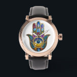 Colorful Petals Leaves Hamsa Sapphire Third Eye Watch<br><div class="desc">You are viewing The Lee Hiller Photography Art and Designs Collection of Home and Office Decor,  Apparel,  Gifts and Collectibles. The Designs include Lee Hiller Photography and Mixed Media Digital Art Collection. You can view her Nature photography at http://HikeOurPlanet.com/ and follow her hiking blog within Hot Springs National Park.</div>