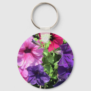 Colorful Petunias Key Ring