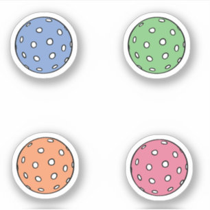 Colorful Pickleball Balls Sticker Pack