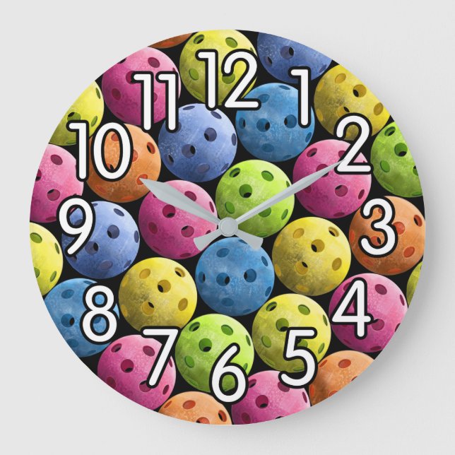 Colorful Pickleball Clock (Front)