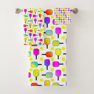 Colorful, Pickleball Paddles, Yellow Pickleball Bath Towel Set