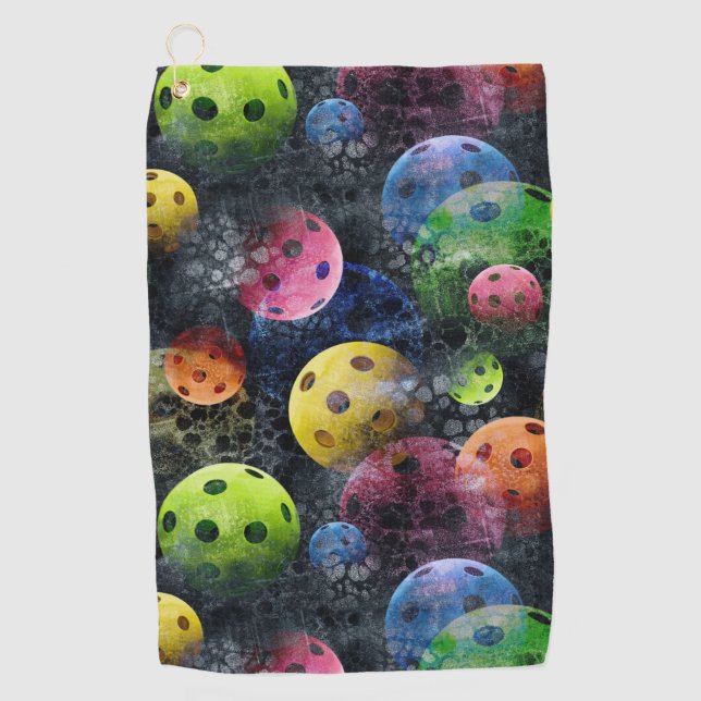 Colorful Pickleball Pattern Sweat Towel (Front)