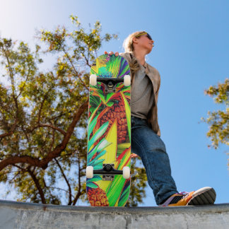 COLORFUL PINEAPPLE  PATTERNS  SKATEBOARD