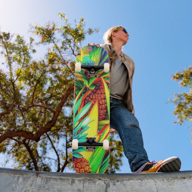 COLORFUL PINEAPPLE  PATTERNS  SKATEBOARD (Outdoor 1)