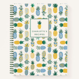 Colorful Pineapple Personalized Recipe Notebook