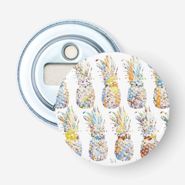 Colorful Pineapple Print Bottle Opener (Front)