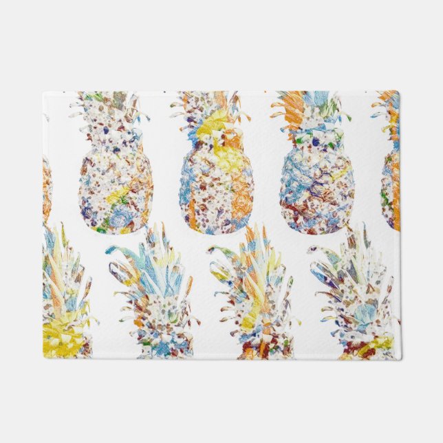 Colorful Pineapple Print Doormat (Front)