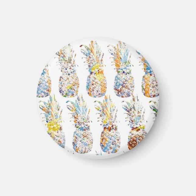 Colorful Pineapple Print Magnet (Front)