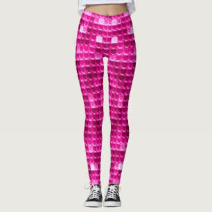 Colorful Pink Mermaid Scales Fantasy Leggings