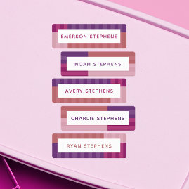 Colorful pink purple simple kids' name