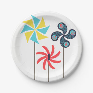 Colorful Pinwheel Paper Plate